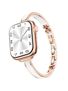 NEW Slim Luxury Rose Gold/White Apple Watch Band